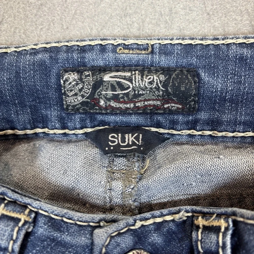 Silver Jeans Co Suki Slim Boot Jeans Women Sz 28 Med Wash Mid Rise Stretch Denim